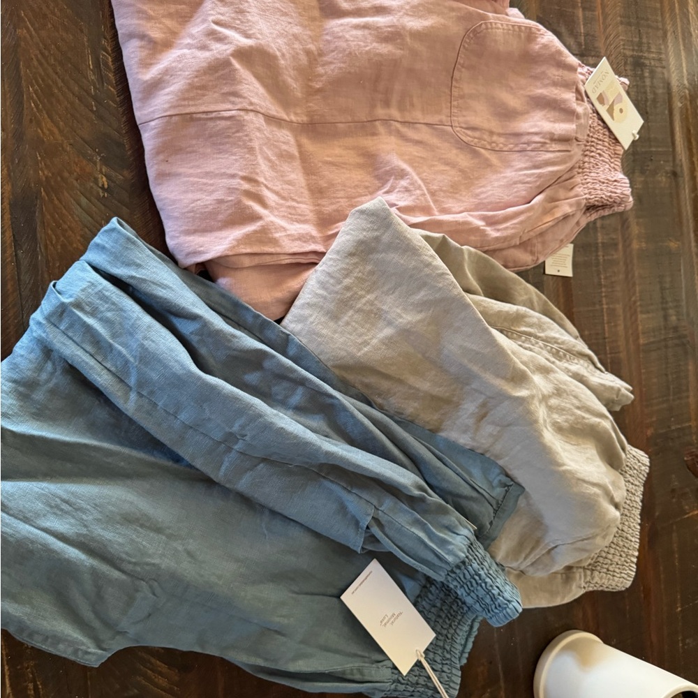 Nomad Women's Linen Joggers - Pink, Blue, Gray